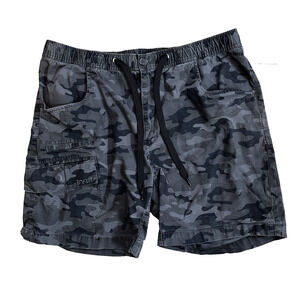 BYLT Camo Weekender Cargo Shorts Mens Size XL Gray Black Camouflage Casual